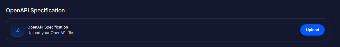 Upload OpenAPI Specification