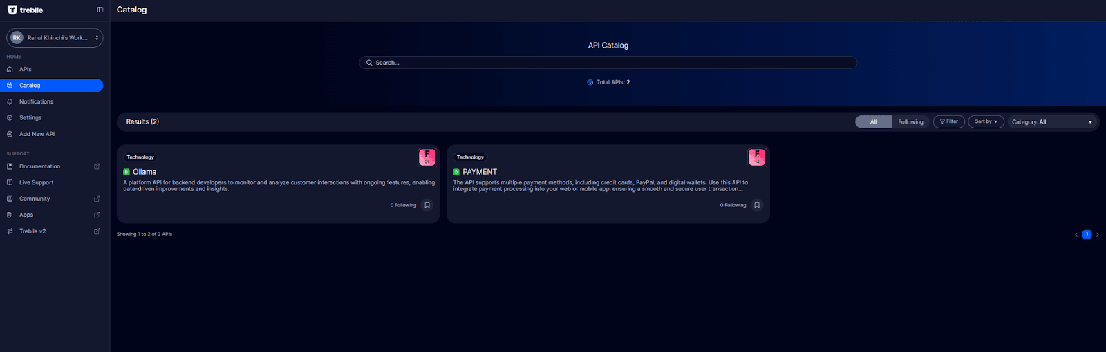 API Catalog Dashboard