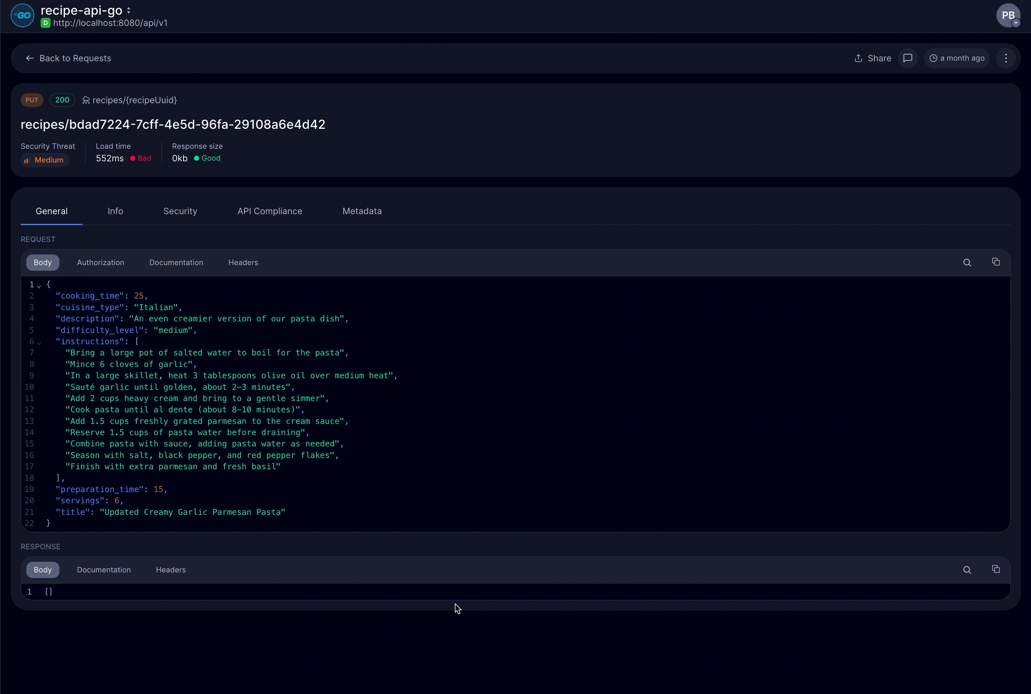 Request Details Tabs