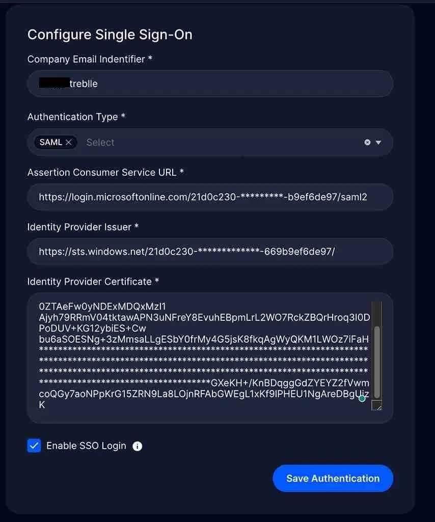 Set up Treblle - Copy URLs