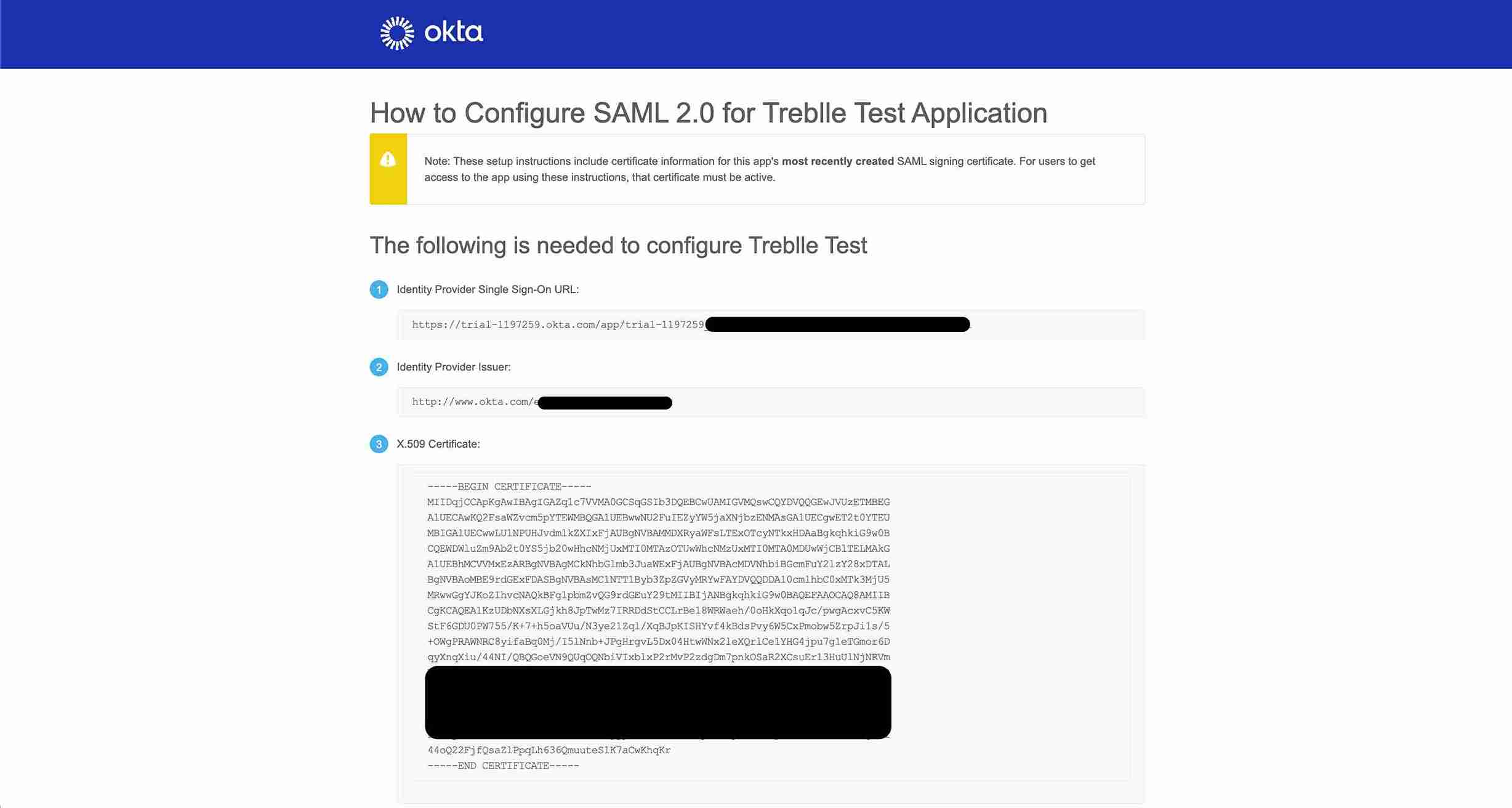 Copy SAML Instructions