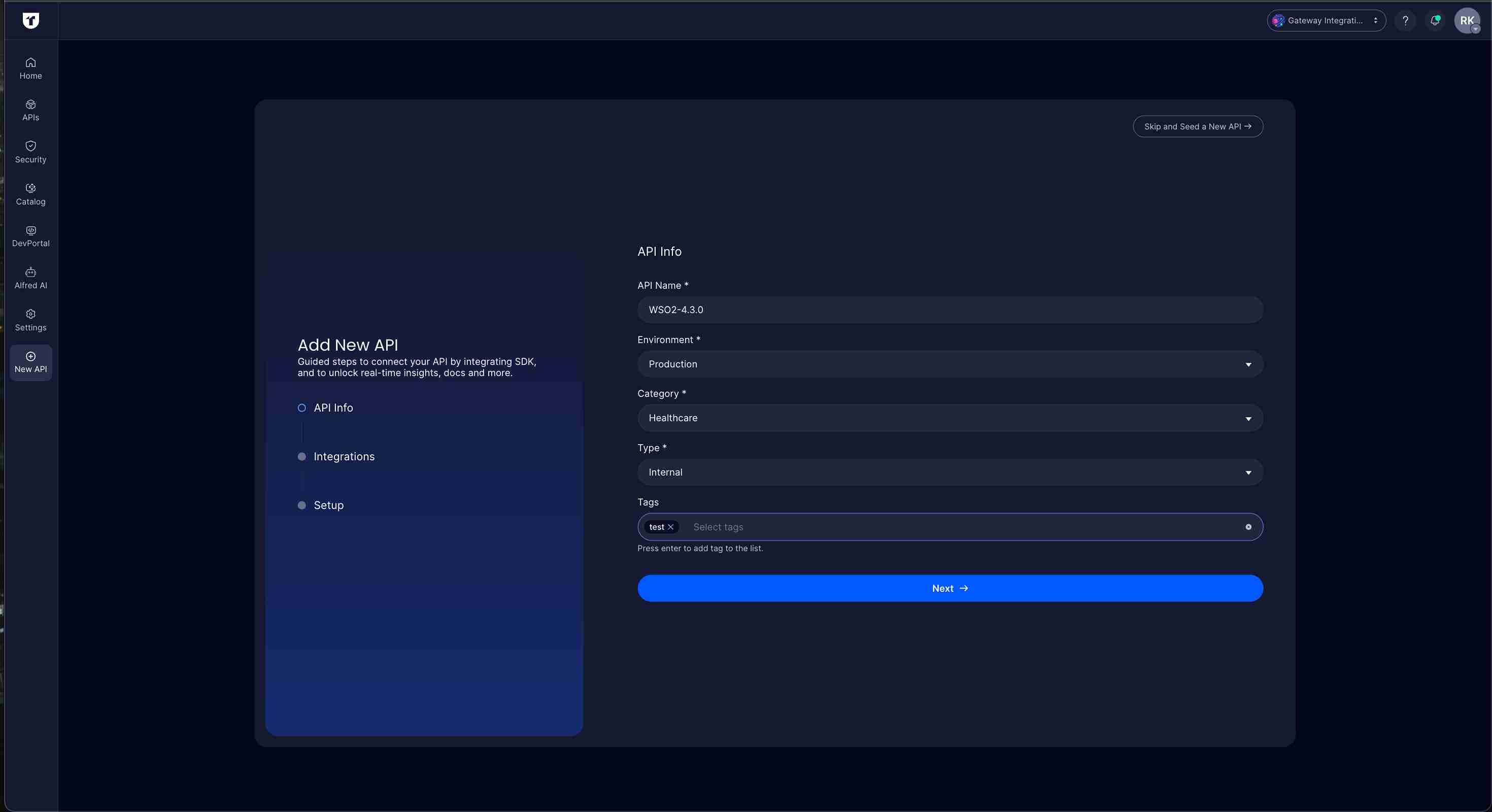 Create New API in Treblle