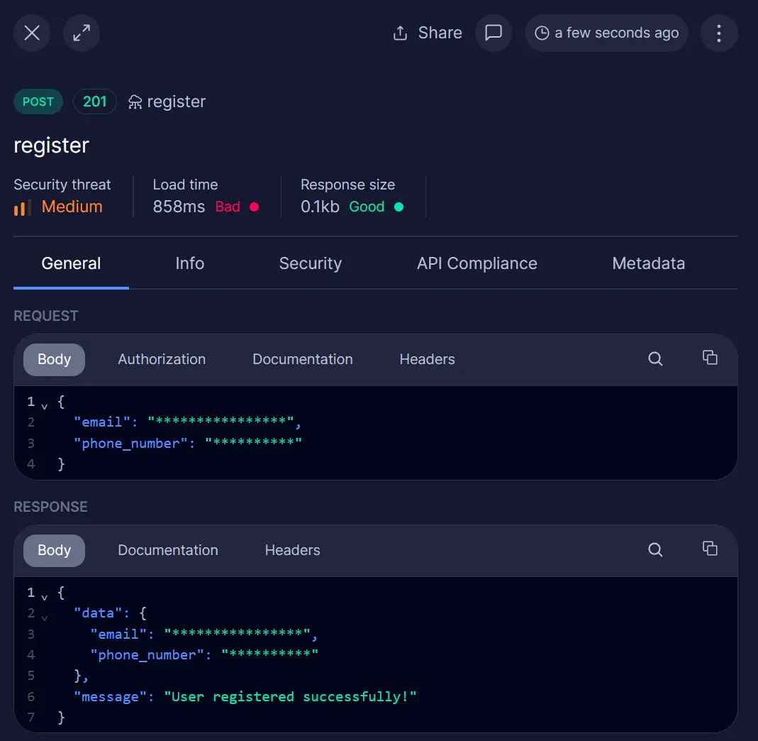 Masked Data Example in General Tab
