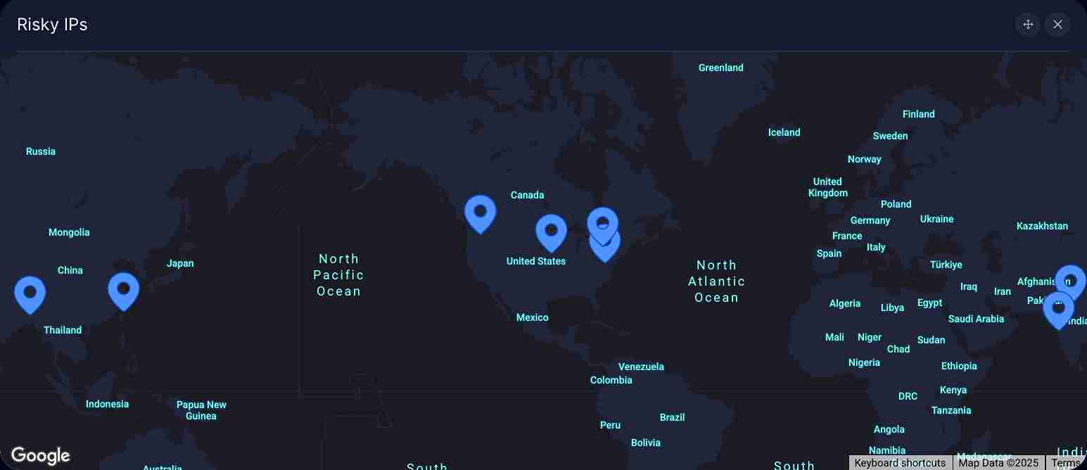Risky IPs World Map Widget