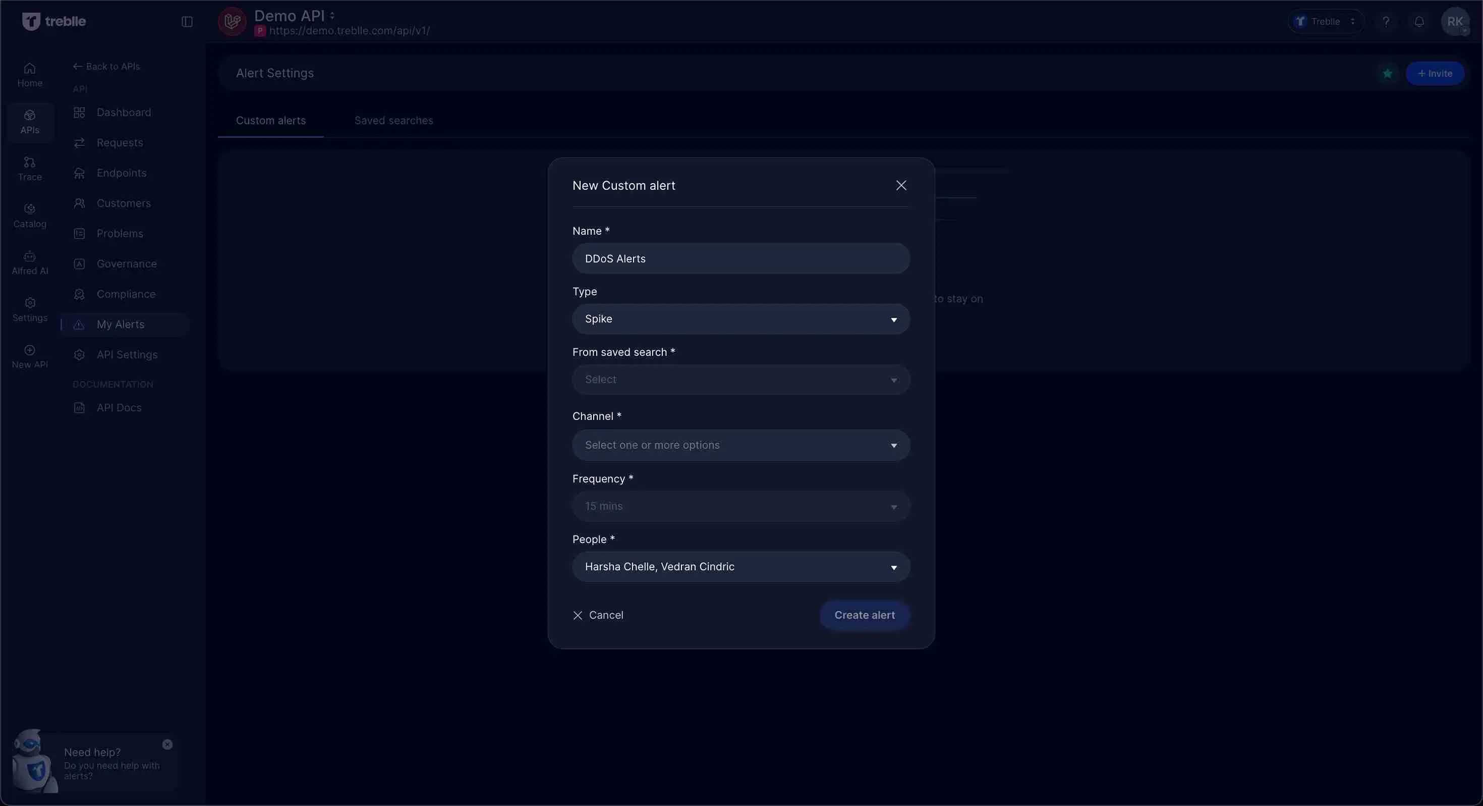 Spike Alert Configuration Dialog
